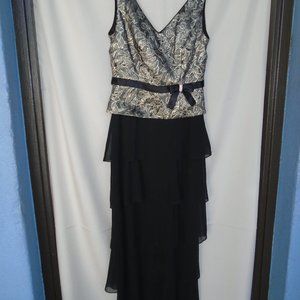 Long Black and Gold Formal Dress